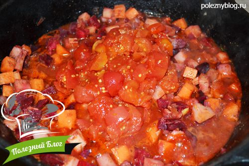 Полезный Блог - Овощное рагу из стручковой фасоли, моркови, свеклы, кабачков и пастернака - Шаг 9