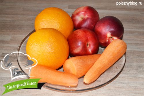 Полезный Блог - Смузи из нектарина, апельсина и моркови - Ингредиенты
